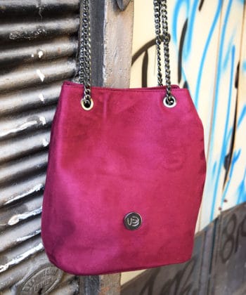 Τσάντα Ώμου Suede Μοβ 1