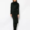 Φόρεμα πλεκτό ζιβάγκο Midi μαύρο 1