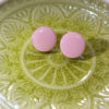 Ξύλινα σκουλαρίκια στρόγγυλα ροζ 3