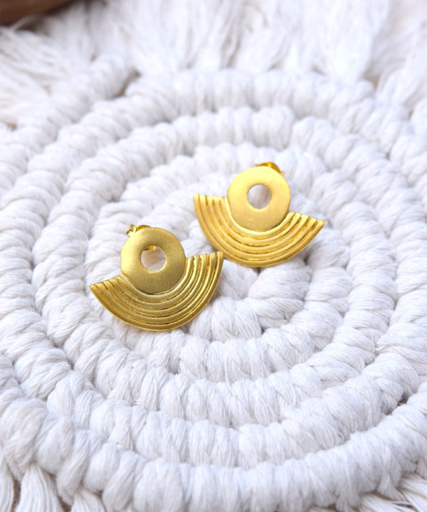 Gold plated silver stud earrings