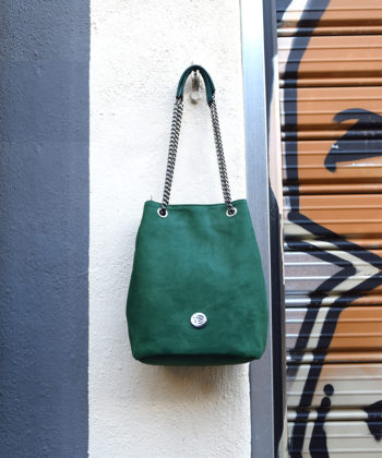 Τσάντα Ώμου Suede Πράσινο 1