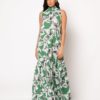 Φόρεμα Maxi αμάνικο ζιβάγκο πράσινο 1