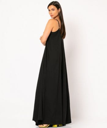 Φόρεμα Maxi τιράντα μαύρο 4