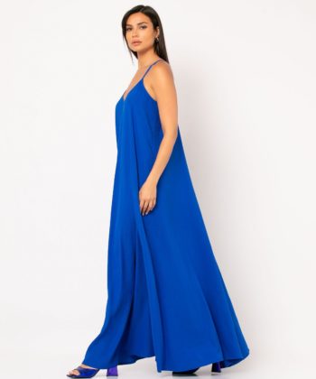Φόρεμα Maxi τιράντα μπλε ρουά 2