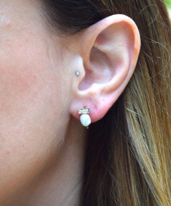 Σκουλαρίκια ασήμι μαργαριτάρι ζιργκόν α