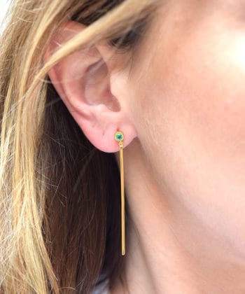 Σκουλαρίκια λευκό κρίκοι επίχρυσο ζιργκόν 3