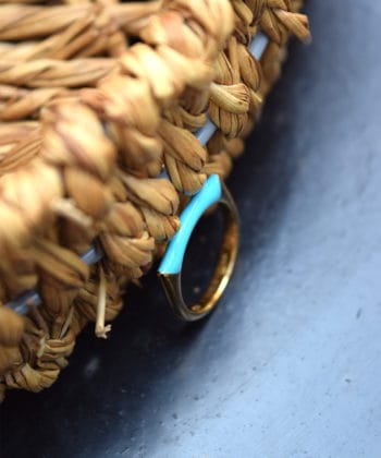 Δαχτυλίδι σμάλτο επίχρυσο γαλάζιο α