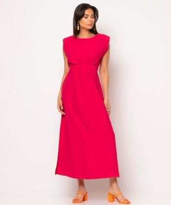 Φόρεμα Midi βάτες φούξια β