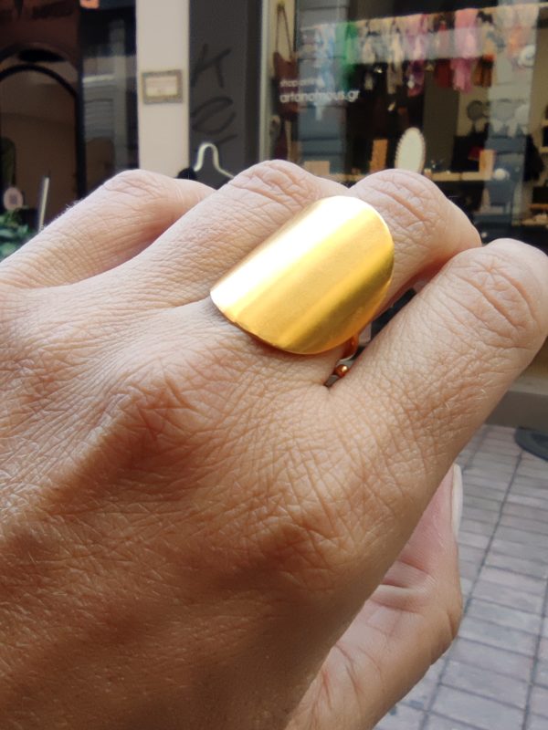 Gold plated silver ring oval