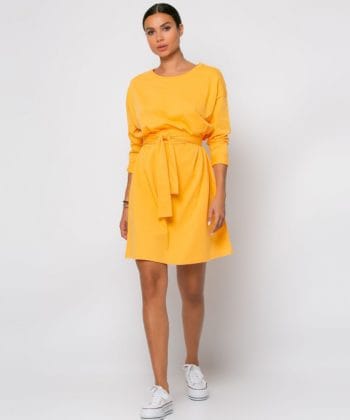 Φόρεμα βαμβακερό Oversized κίτρινο 1