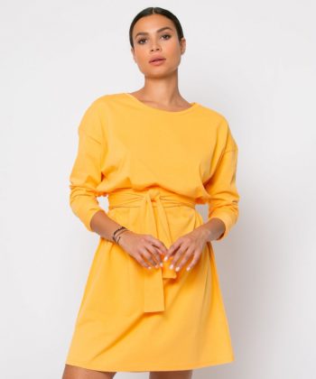 Φόρεμα βαμβακερό Oversized κίτρινο 3