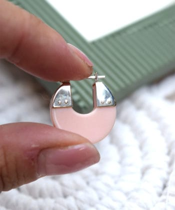 Σκουλαρίκια στρογγυλά ροζ 1