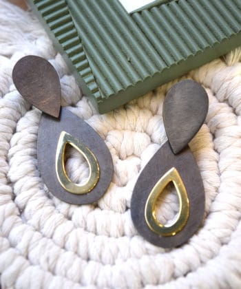 Σκουλαρίκια σταγόνες χρυσό μαύρο 2