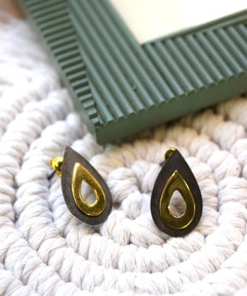 Σκουλαρίκια σταγόνες χρυσό μαύρο 2α