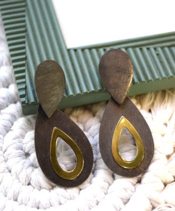 Σκουλαρίκια σταγόνες χρυσό μαύρο 4