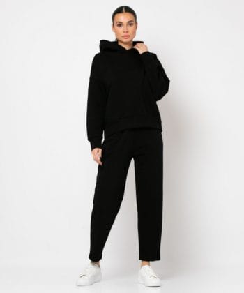 Φούτερ γυναικείο κουκούλα μαύρο 3