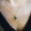 Gold plated silver necklace turquoise moon stones