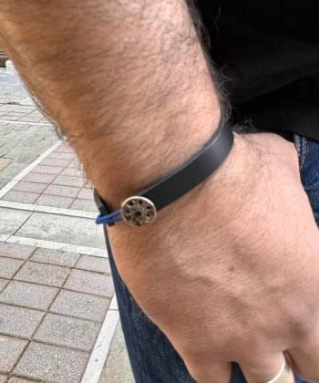 Βραχιόλι αντρικό δέρμα μαύρο 1a