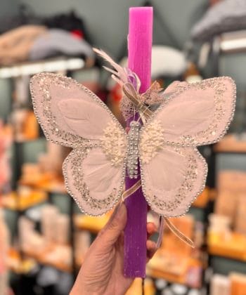 Λαμπάδα Πεταλούδα Λευκή