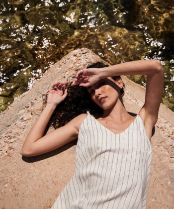 Φόρεμα λινό ριγέ μύτες 3