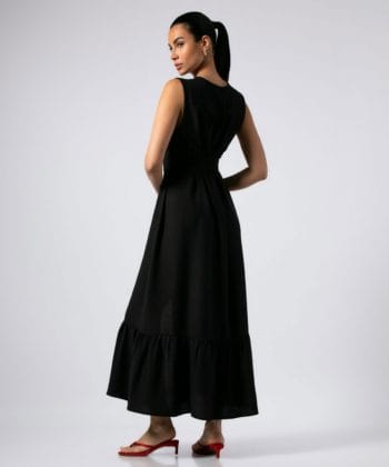 Φόρεμα Maxi αμάνικο μαύρο 3