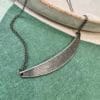 Silver black plated bar necklace