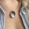 Silver black plated pebble necklace