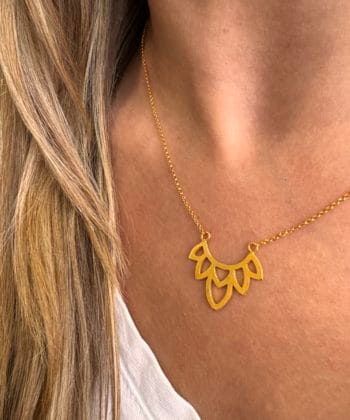 Κρεμαστό ασήμι επίχρυσο λουλούδι 4