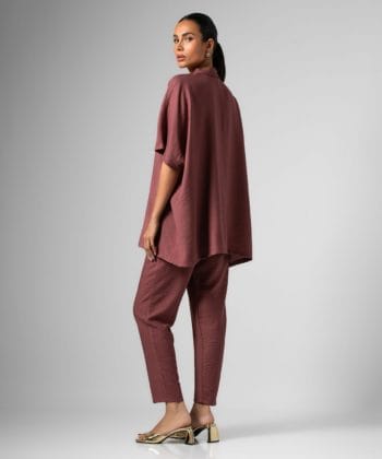 Σετ πουκάμισο παντελόνι ροζ τριανταφυλλί 5