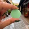 Wooden earrings colors mint green 1