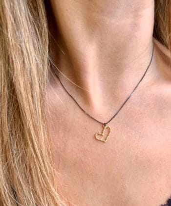 Μενταγιόν κολιέ χρυσό 14k καρδιά 2β