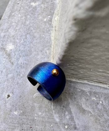 Δαχτυλίδι Τιτάνιο Ασήμι Μπλε 3