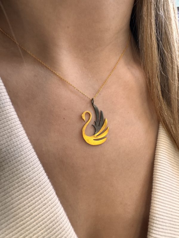 Gold-Plated Swan Necklace