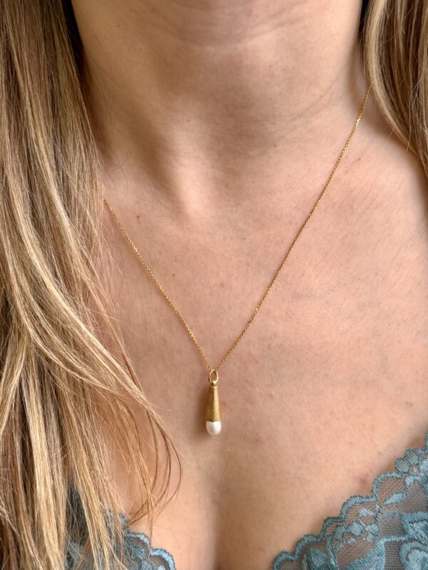 Gold Plated Silver Pendant Fresh Water Pearl