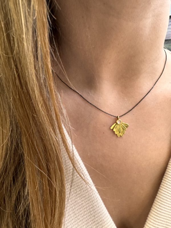 Gold Plated Silver Flower Pendant