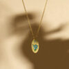 Gold plated silver pendant zircon stones