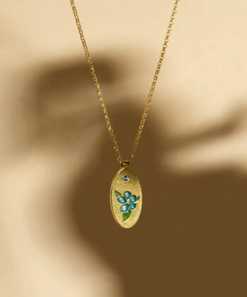 Gold plated silver pendant zircon stones
