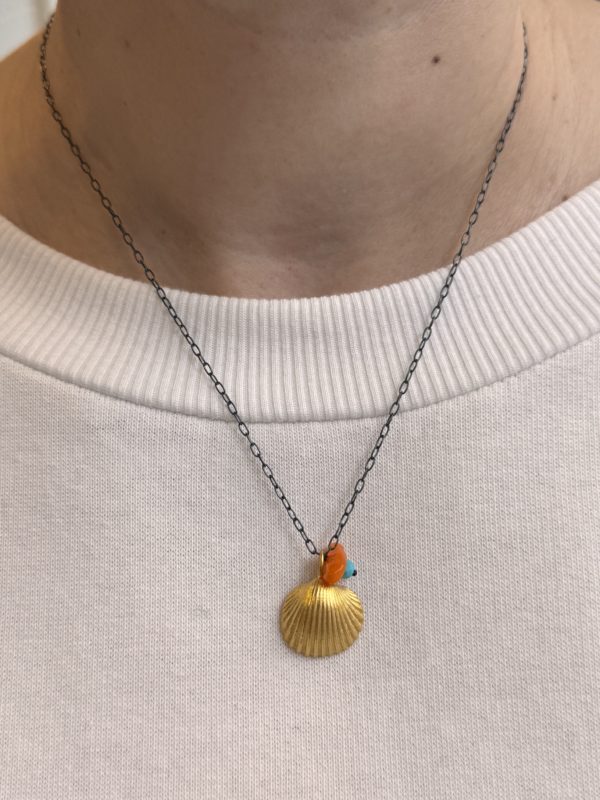 Gold-Plated Sterling Silver 925 Shell Pendant