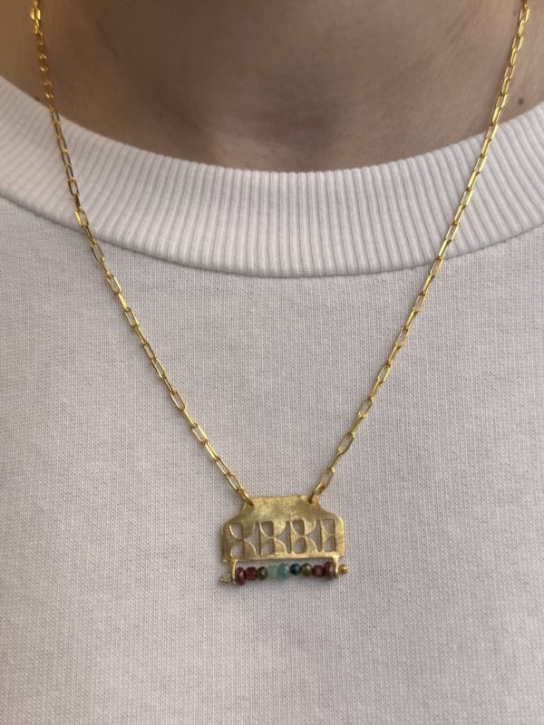 Gold-Plated Sterling Silver Pendant Rectangular Element