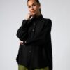 Γυναικείο Πουκάμισο Μακρυμάνικο Oversized Μαύρο 1