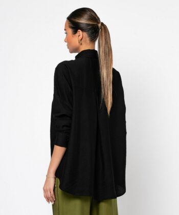 Γυναικείο Πουκάμισο Μακρυμάνικο Oversized Μαύρο 3