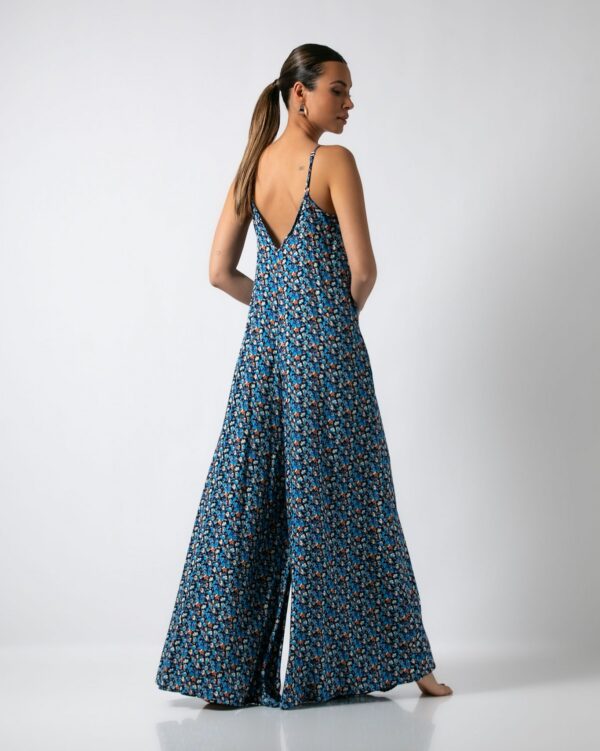 Royal Blue Floral Print Jumpsuit