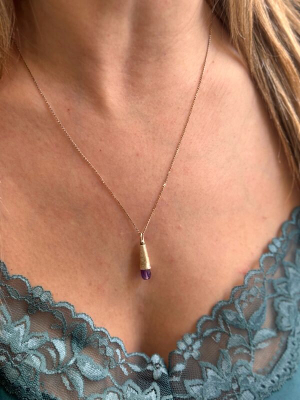 Silver Pendant Amethyst Stone