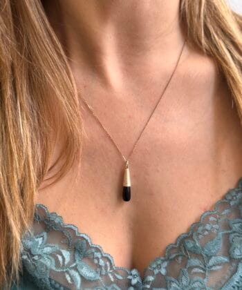 Silver Pendant Black Onyx Stone