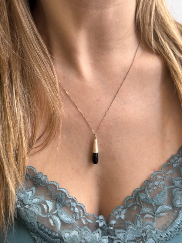 Silver Pendant Black Onyx Stone