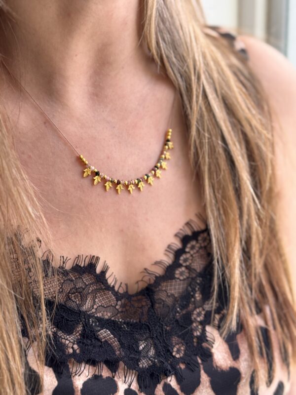 Gold Plated Silver Charms Pendant Tourmaline