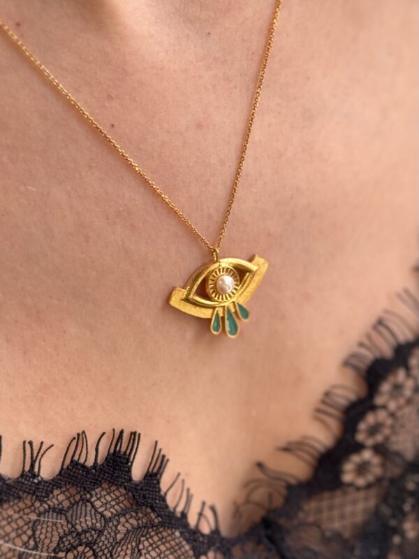 Gold Plated Silver Evil Eye Charm