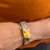 Ηandmade Gold Plated Coins Bracelet Pearls Beige Cord