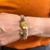 Handmade Gold Plated Bracelet Pearl Beige