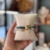 Handmade Gold Plated Bracelet Pearl Petrol Blue